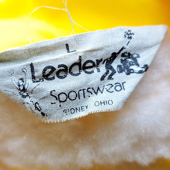 Vintage PIAA Official Yellow Nylon Jacket Shearling Lined Football P.I.A.A. Sz L - Picture 12 of 12